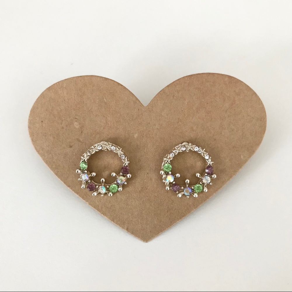 ⭐️4/$10⭐️ Colorful Cubic Zirconia Flower Earrings